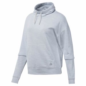 Reebok Training Essentials Marble Cowl Neck Sweatshirt Damen - Weiß - DE 927-GIM